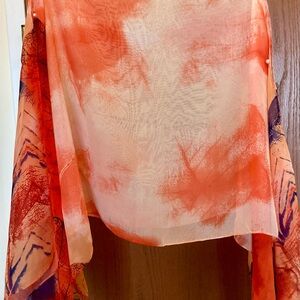 Elegant Orange and white Women's top